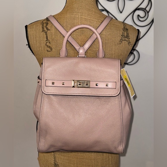 Michael Kors NEW women\'s Addison Medium Pebble Leather brown/pink Backpack main image 7